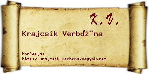 Krajcsik Verbéna névjegykártya